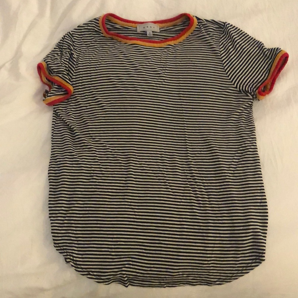 Very soft, black and white stripped tee
